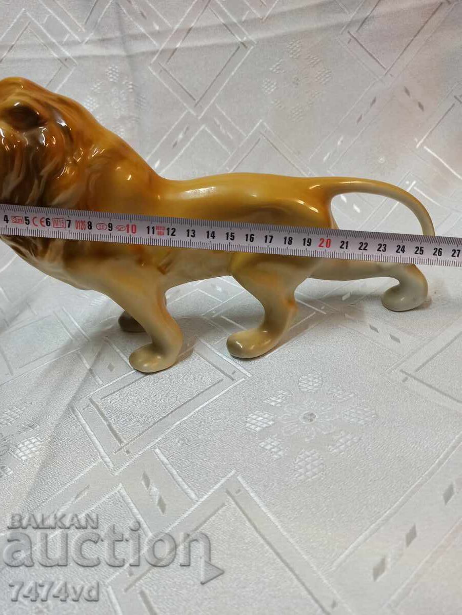 Румънска голяма порцеланова пластика на лъв - 7 Румънска голяма порцеланова пластика на лъв - 7