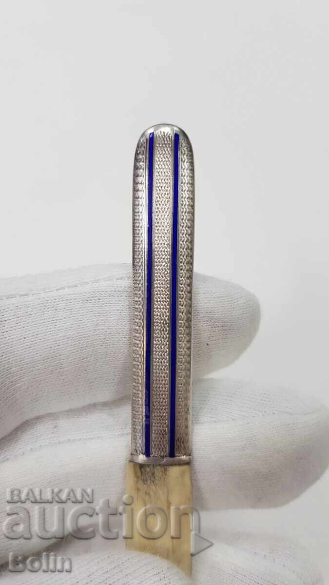 Collectible European Letter Opener Silver, Enamel, Bone 19th C with price 130.00 BGN | € 66.47