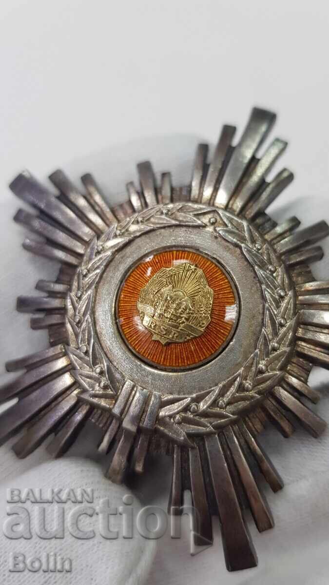 Δημοπρασία Σπάνιο σοσιαλιστικό ασημένιο παράσημο, παράσημο Ρουμανικού Αστέρα