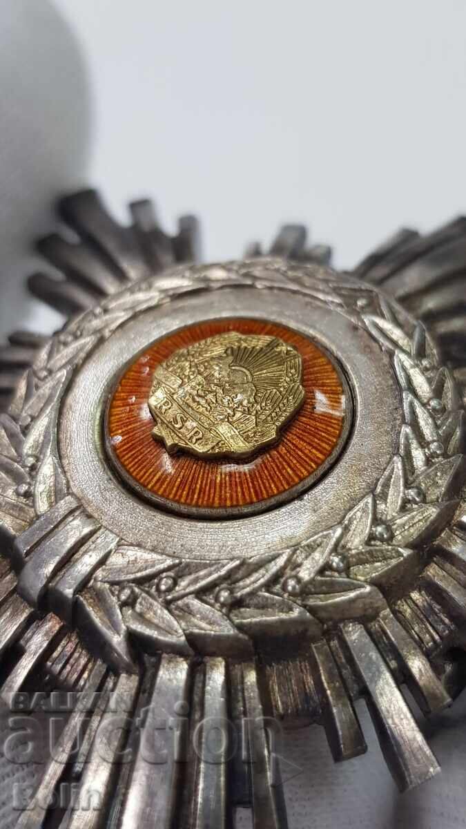 Σπάνιο σοσιαλιστικό ασημένιο παράσημο, παράσημο Ρουμανικού Αστέρα - 5