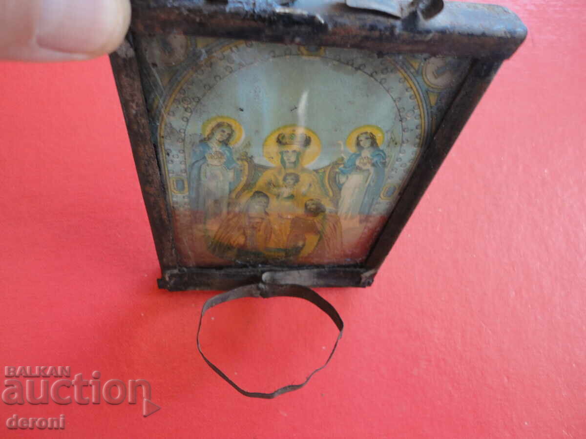 Старинна  домашна икона кандило - 5