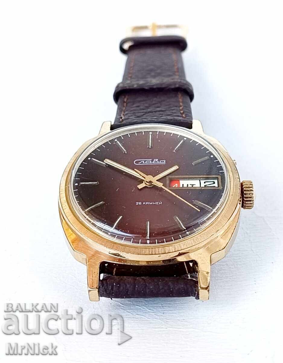 Delivery of Slava Slava gold-plated men's mechanical watch Delivery of Slava Slava gold-plated men's mechanical watch