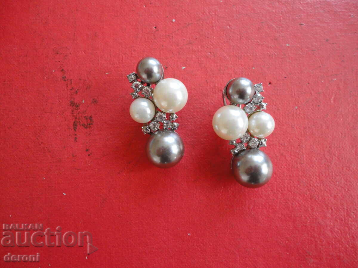 Страхотни обеци обици с перли и камъни - 5