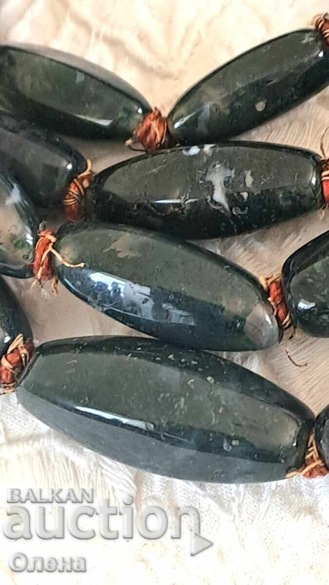 Colier vintage cu agat de mușchi natural - 5