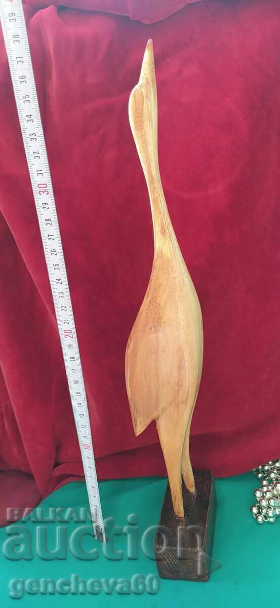 Figurină din lemn pasăre de apă 37cm - 7