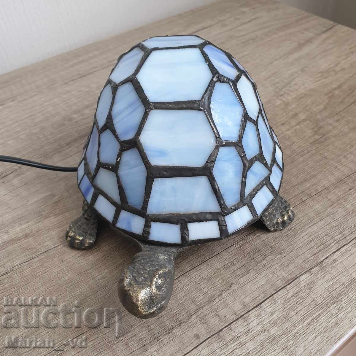 Λάμπα επιτραπέζια - χελώνα κατασκευασμένη σε στυλ Tiffany - 5