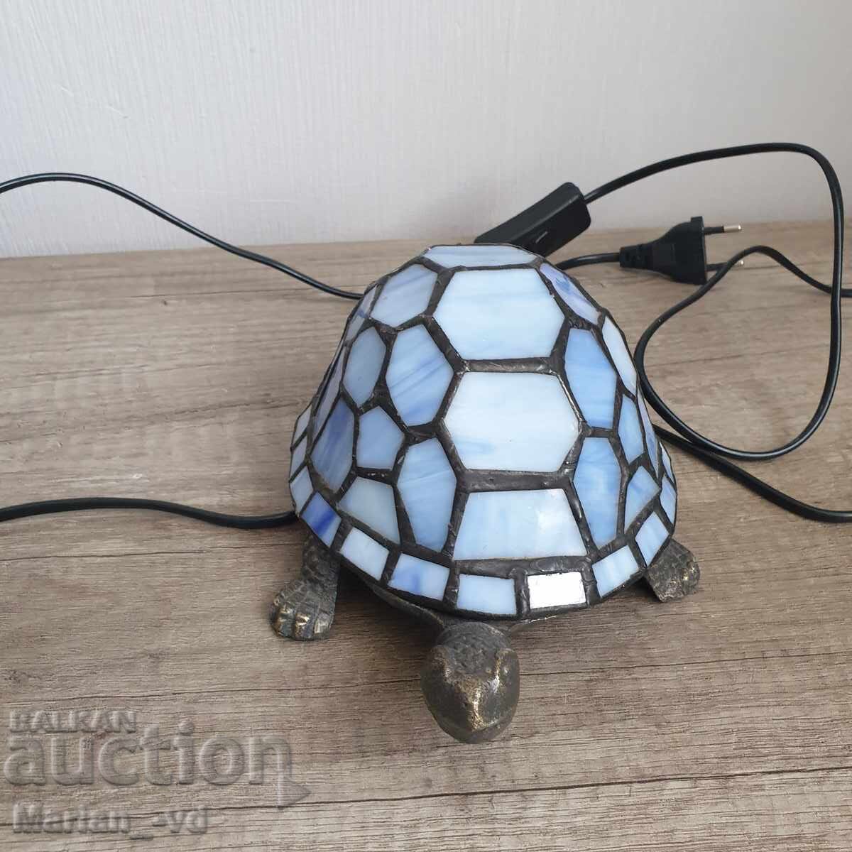 Λάμπα επιτραπέζια - χελώνα κατασκευασμένη σε στυλ Tiffany - 7