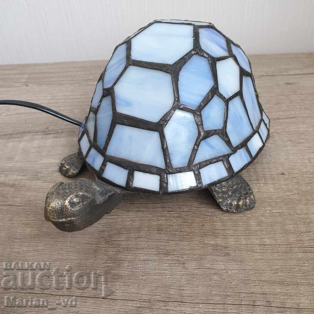 Λάμπα επιτραπέζια - χελώνα κατασκευασμένη σε στυλ Tiffany