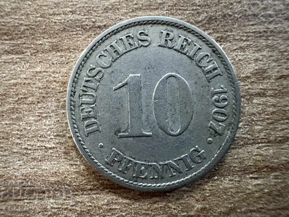 Germany - 10 Pfennig (1907) - A Germany - 10 Pfennig (1907) - A