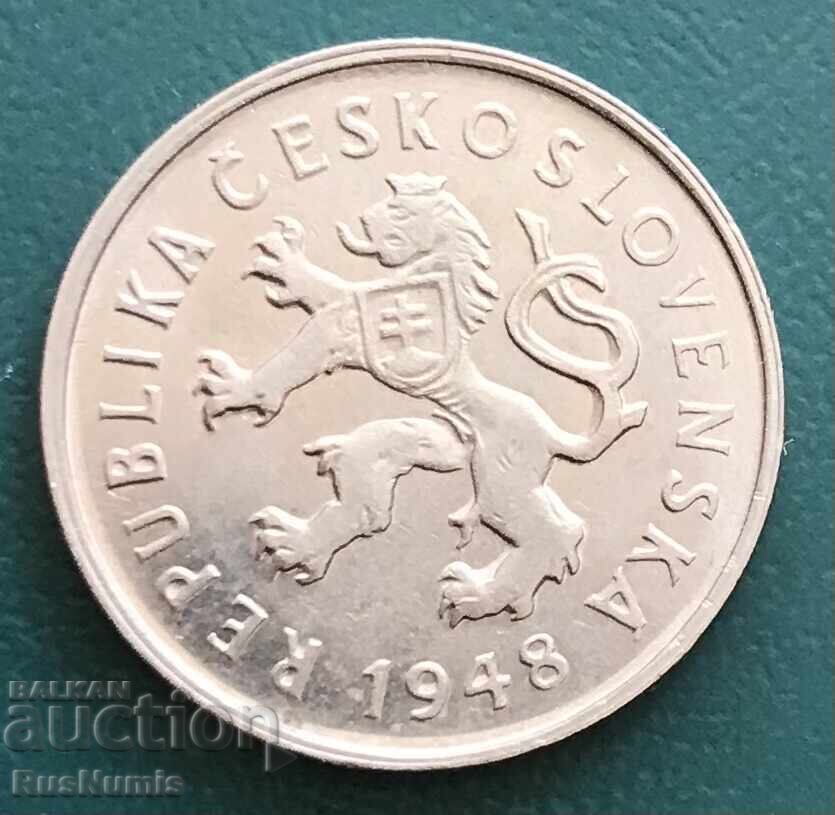 Чехословакия. 2 крони 1948 г. Чехословакия. 2 крони 1948 г.