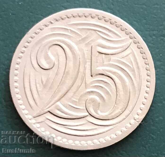Чехословакия. 25 хелера 1933 г. с цена 6.00 лв. | € 3.07