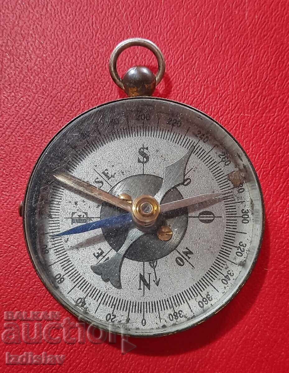Old brass compass