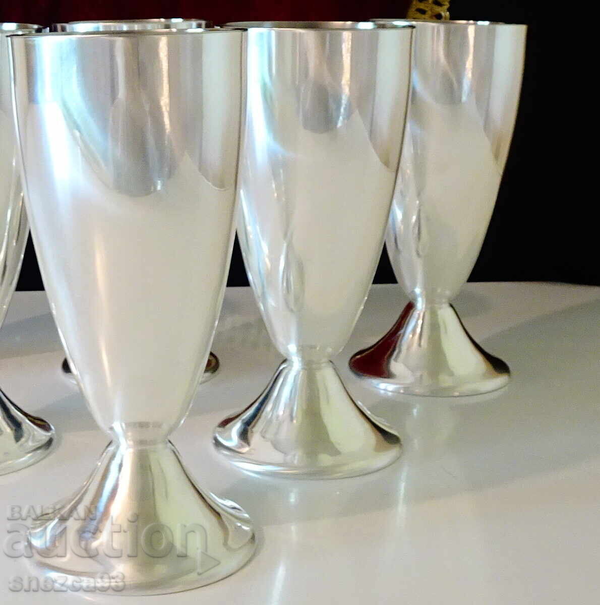 Ασημένια ποτήρια κρασιού Spring, Switzerland, 4 τεμάχια με τιμή 140.00 BGN | € 71.58