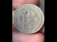 Netherlands 1 Gulden 1930 Wilhelmina Silver