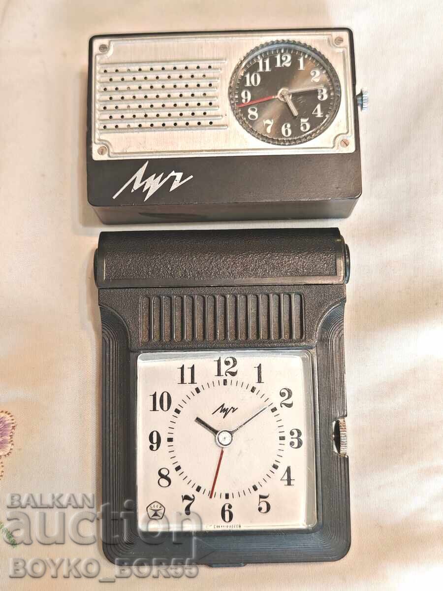 Δύο Μοντέλα Σπάνιων Ρωσικών Σοβιετικών Ρολογιών Ξυπνητηριών Luch