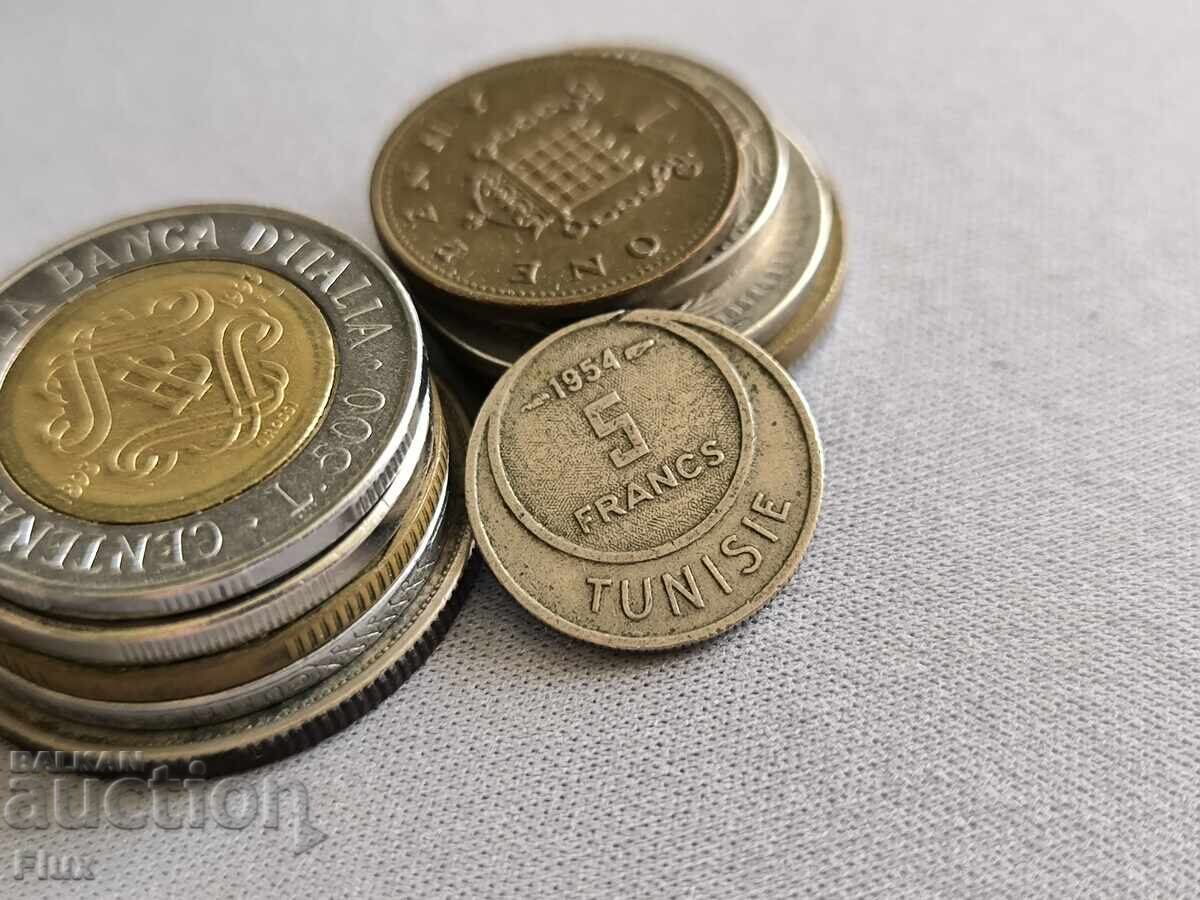 Mонета - Тунис - 5 франка | 1954г. Mонета - Тунис - 5 франка | 1954г.