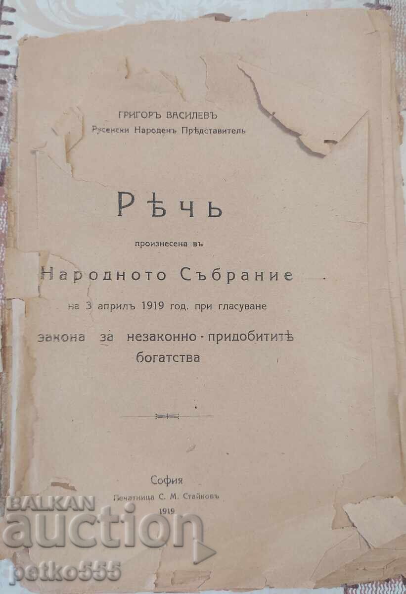 DISCURS DIN ADUNAREA NAȚIONALĂ 1919