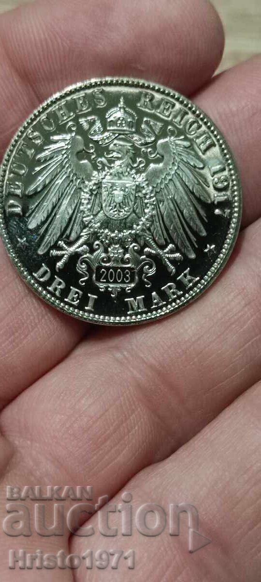 3 mărci 1917 restrike 2003 cu preț € 21.00 | 41.07 BGN