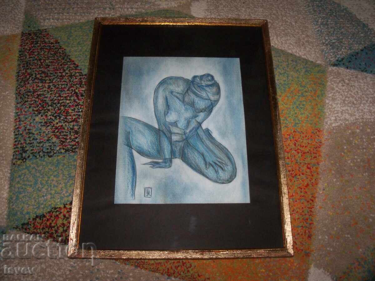 Όμορφη εικόνα "Γυμνό σώμα", γραφικά, υπογεγραμμένη - 7 Όμορφη εικόνα "Γυμνό σώμα", γραφικά, υπογεγραμμένη - 7