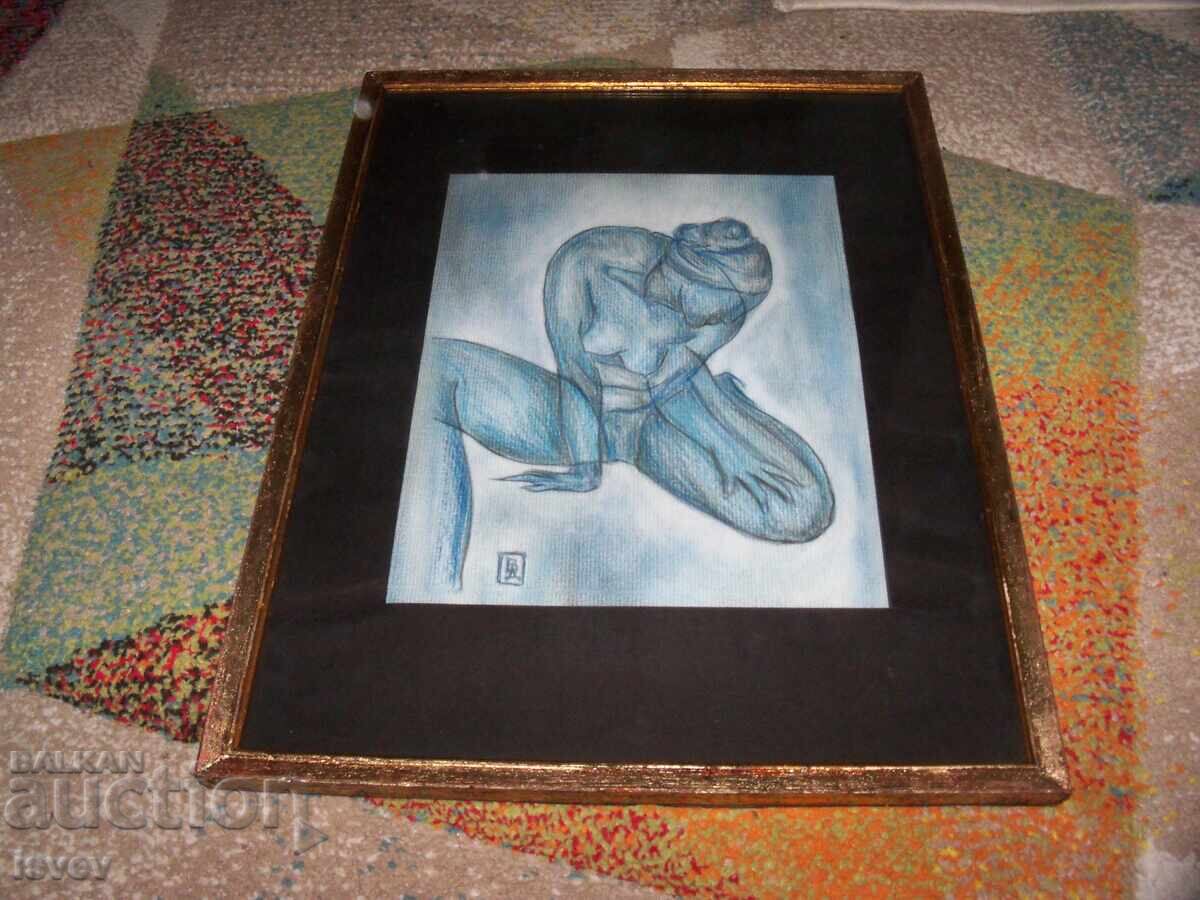 Όμορφη εικόνα "Γυμνό σώμα", γραφικά, υπογεγραμμένη Όμορφη εικόνα "Γυμνό σώμα", γραφικά, υπογεγραμμένη