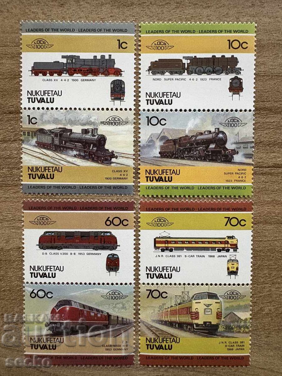 Νουκουφετάου/Τουβαλού - Λοκομοτίβες (1985) MNH