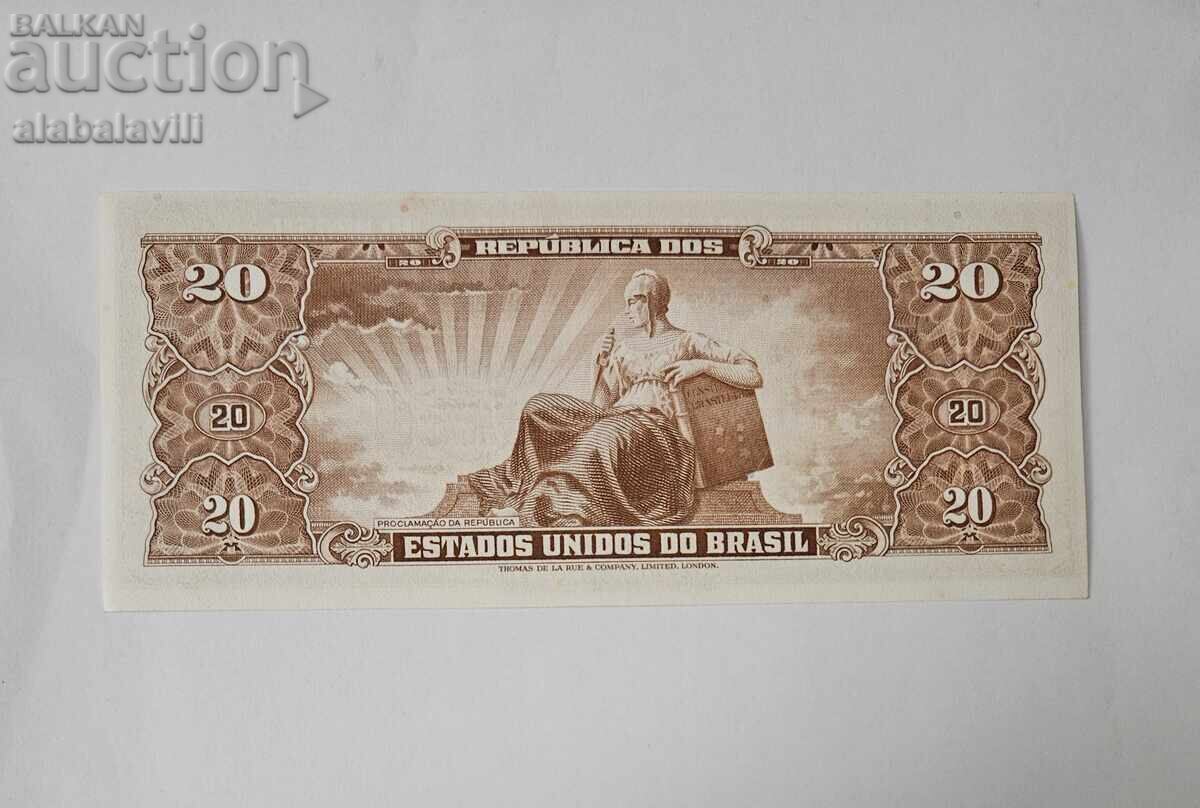 Банкнота Бразилия 20 крузейро 1962 UNC с цена € 5.11 | 9.99 лв.