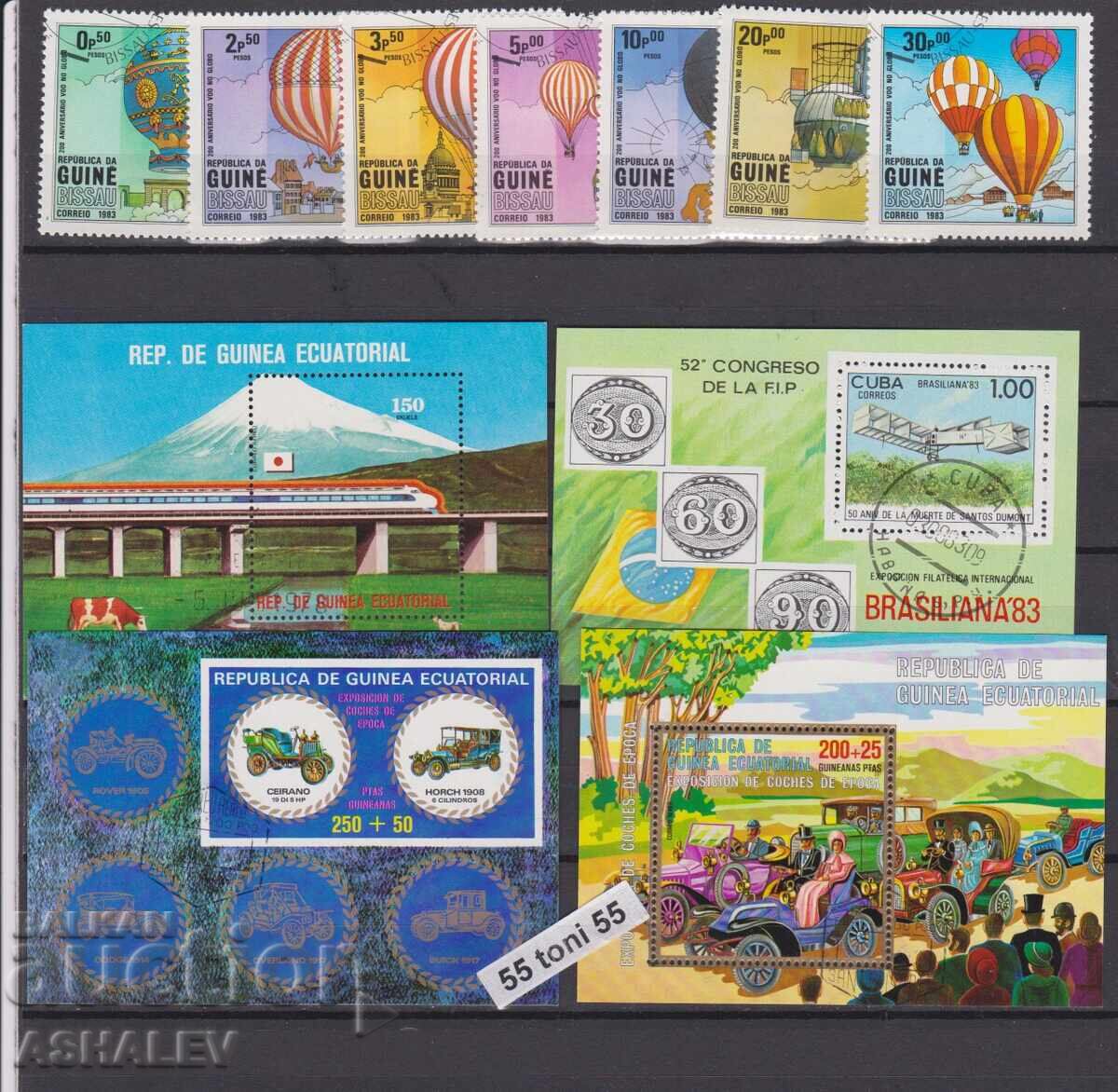 Auction  Lot Transport, Auto, locomotives, ships, 19 editions + 4 bl. (O)