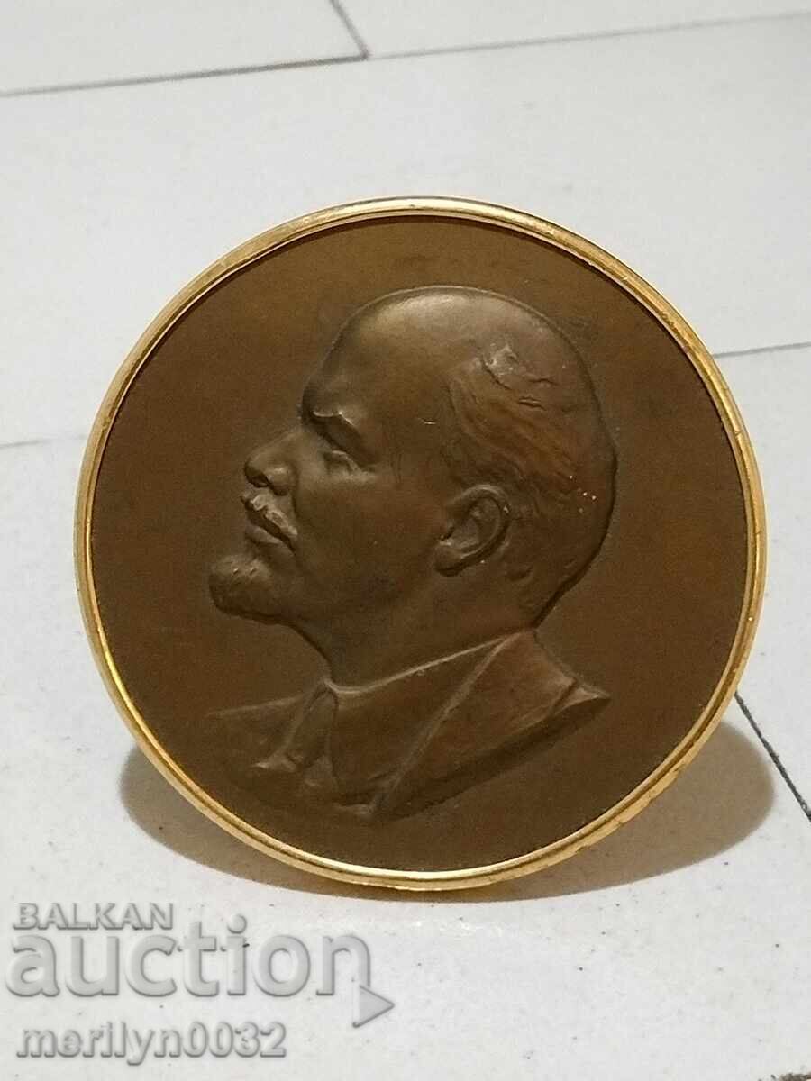 Metal relief image of the leader Lenin, plaque figure with price 69.00 BGN | € 35.28