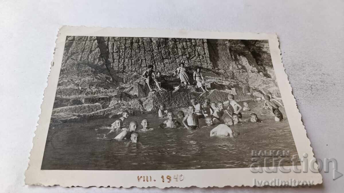 Photo of Boys and Girls Bathing in the River 1940 Photo of Boys and Girls Bathing in the River 1940