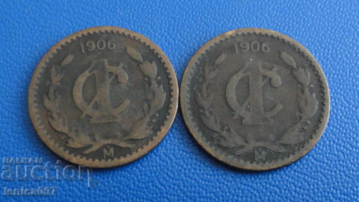 Mexic 1906 - 1 centavos (2 bucăți) Mexic 1906 - 1 centavos (2 bucăți)