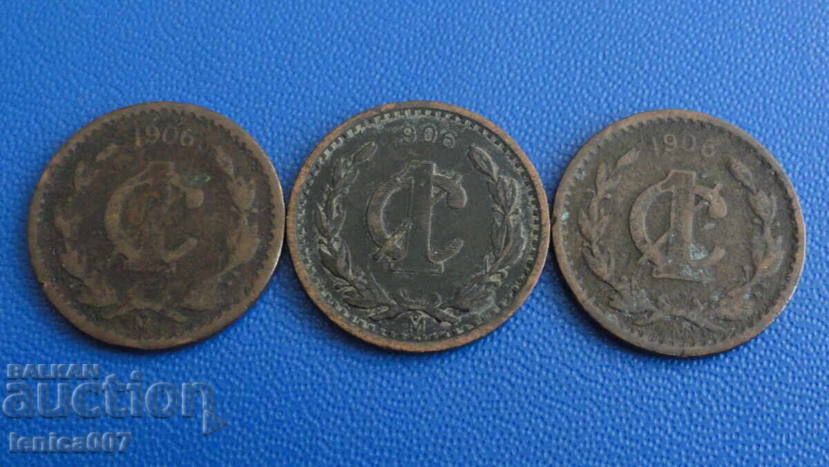 Δημοπρασία Μεξικό 1906 - 1 σεντάβος (3 τεμάχια) Δημοπρασία Μεξικό 1906 - 1 σεντάβος (3 τεμάχια)