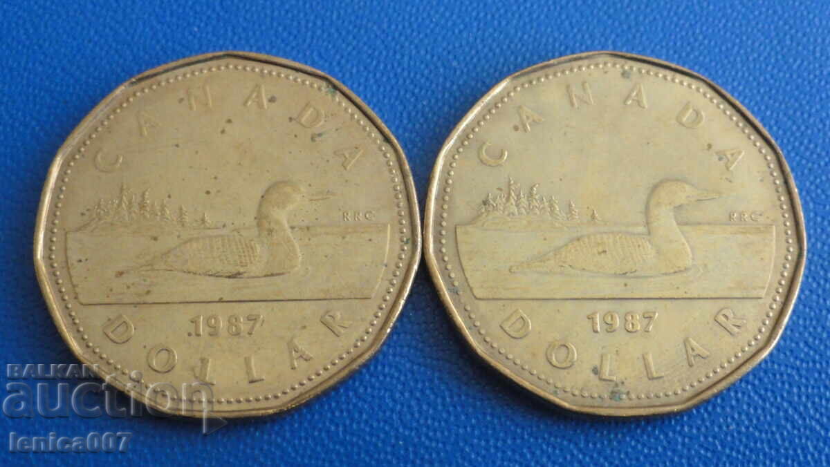 Licitație Canada 1987 - 1 dolar (2 bucăți) Licitație Canada 1987 - 1 dolar (2 bucăți)