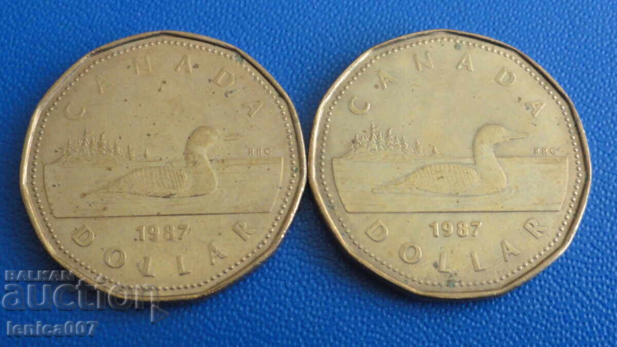 Canada 1987 - 1 dolar (2 bucăți) Canada 1987 - 1 dolar (2 bucăți)