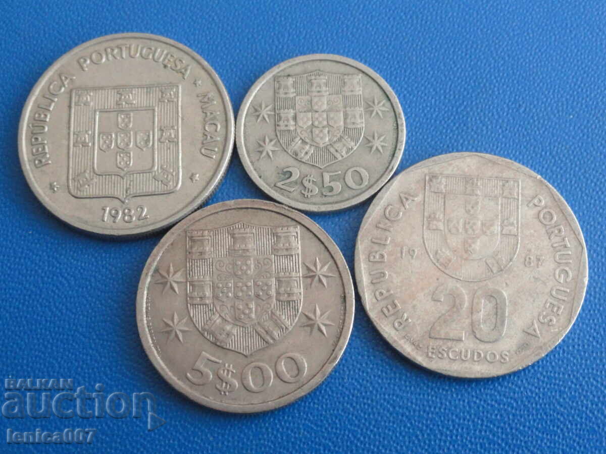 Portugalia și Macao - Monede (4 bucăți) cu preț 3.30 BGN | € 1.69 Portugalia și Macao - Monede (4 bucăți) cu preț 3.30 BGN | € 1.69
