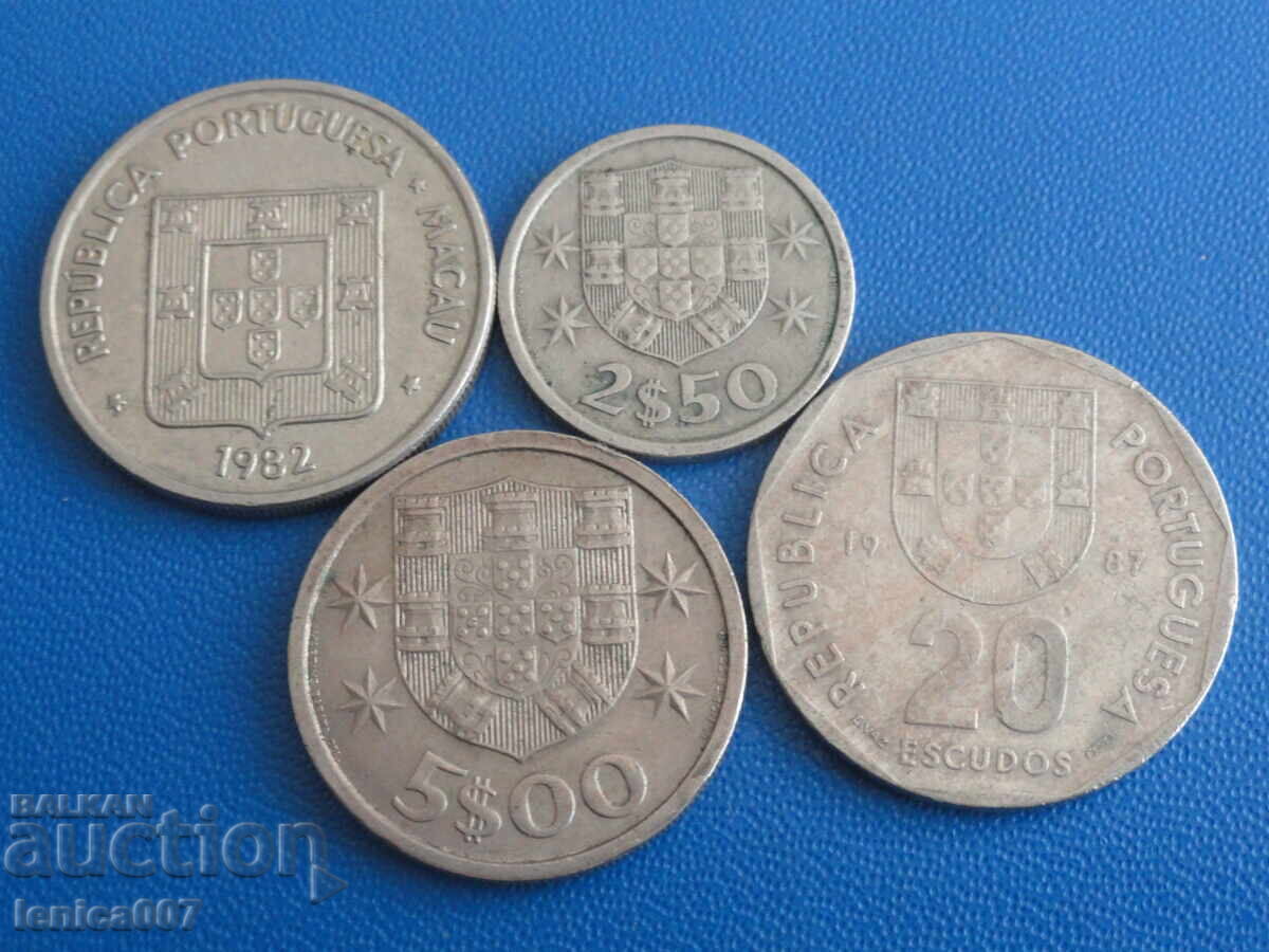 Livrarea Portugalia și Macao - Monede (4 bucăți) Livrarea Portugalia și Macao - Monede (4 bucăți)