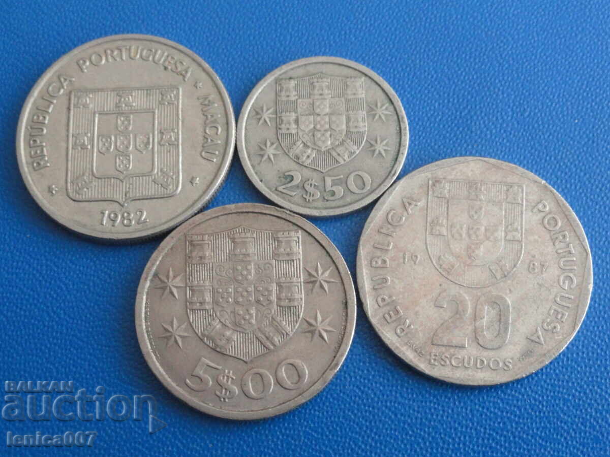 Portugalia și Macao - Monede (4 bucăți) - 6 Portugalia și Macao - Monede (4 bucăți) - 6