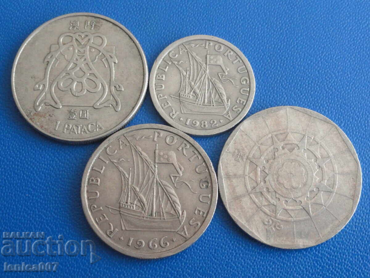 Portugalia și Macao - Monede (4 bucăți) Portugalia și Macao - Monede (4 bucăți)