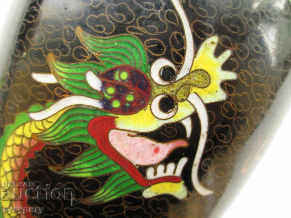 Livrarea Vază chinezească din bronz emailat celular veche de secolul 19 Livrarea Vază chinezească din bronz emailat celular veche de secolul 19