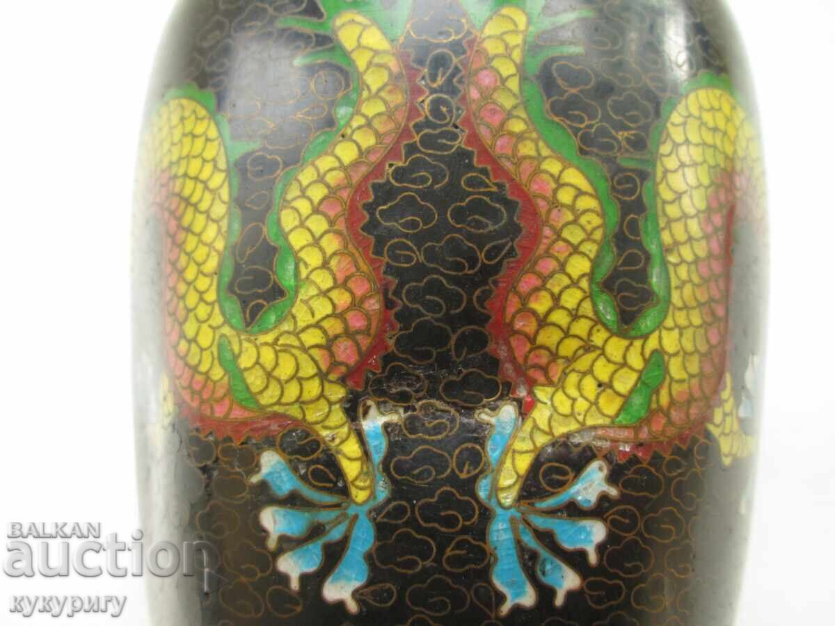 Vază chinezească din bronz emailat celular veche de secolul 19 - 6 Vază chinezească din bronz emailat celular veche de secolul 19 - 6