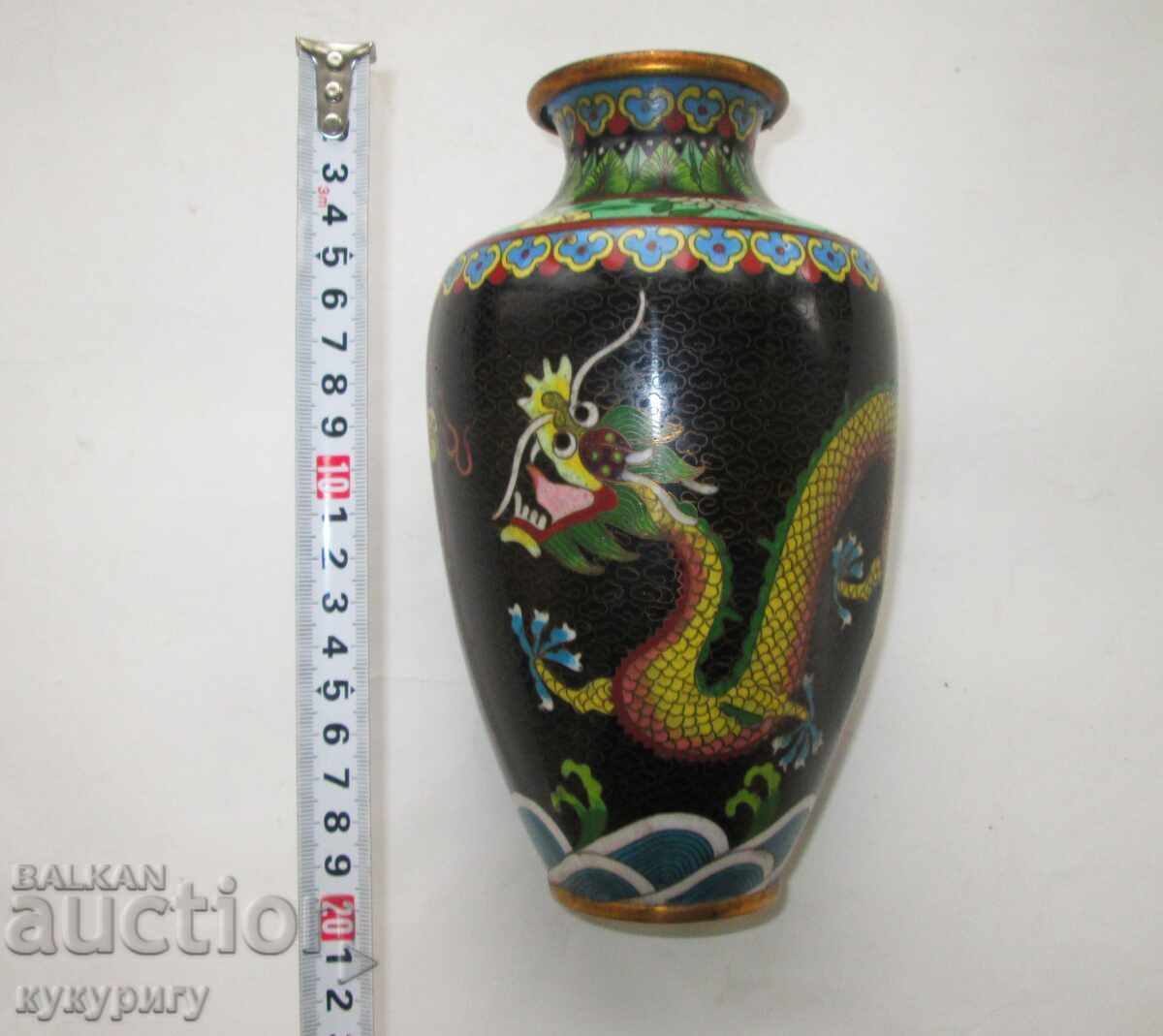 Vază chinezească din bronz emailat celular veche de secolul 19 - 7 Vază chinezească din bronz emailat celular veche de secolul 19 - 7