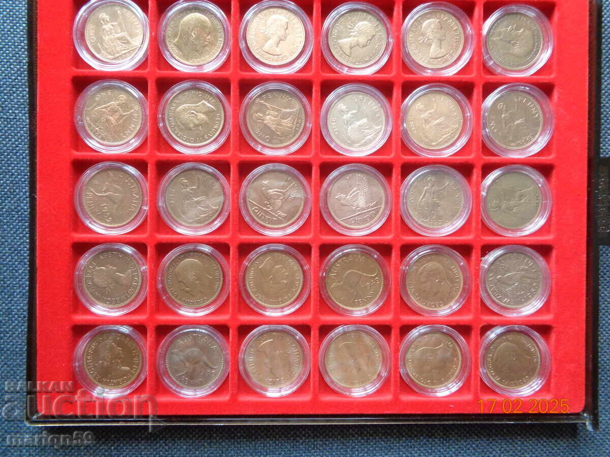 1 penny different coins 35 pcs. excellently cleaned 1 penny different coins 35 pcs. excellently cleaned