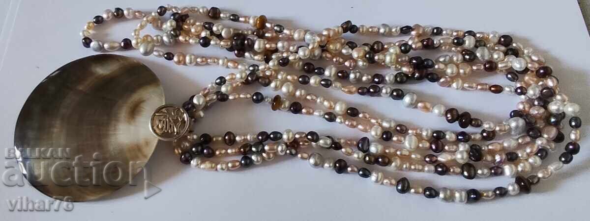Colier-guler cu sidef mare și perle - 5 Colier-guler cu sidef mare și perle - 5