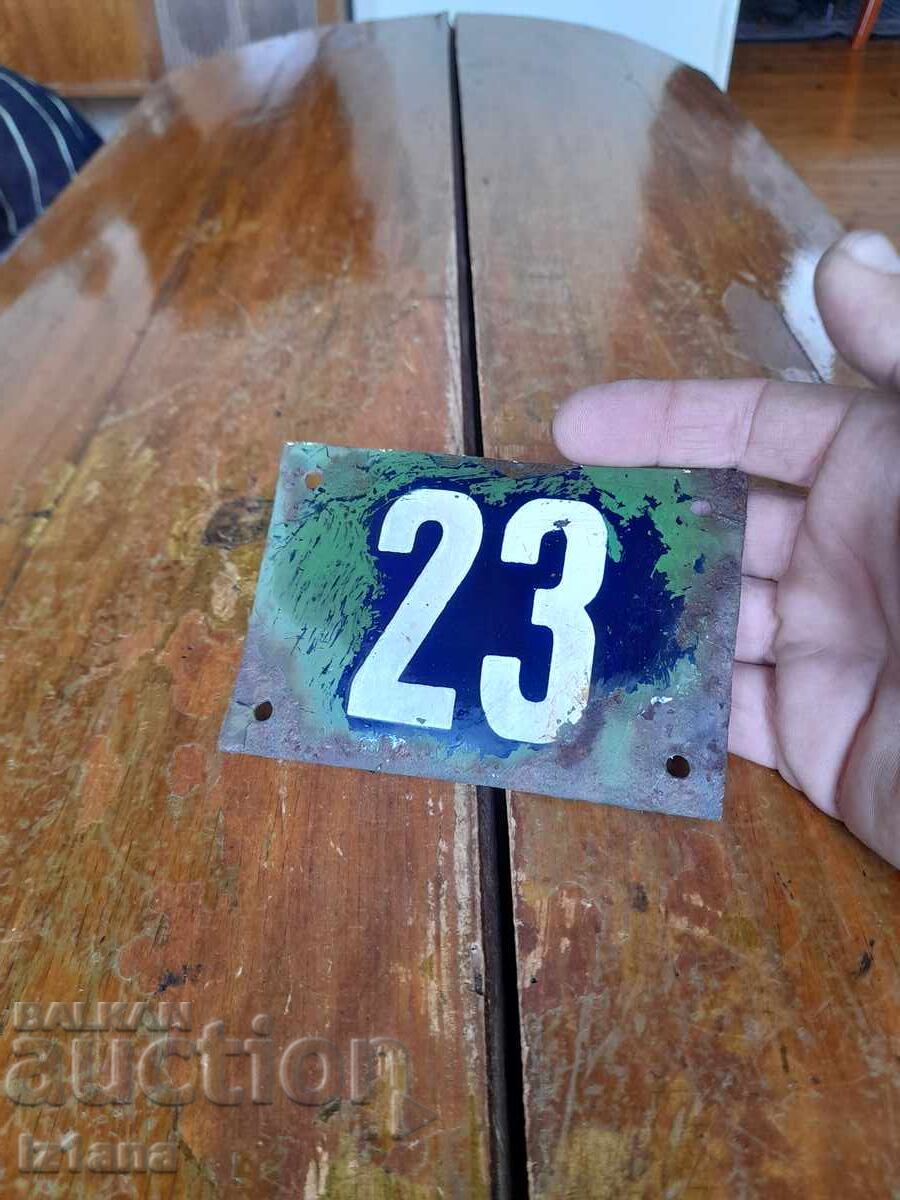 Стара емайлирана табела №23 с цена 6.00 лв. | € 3.07