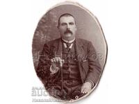1906 МАЛКА СТАРА СНИМКА КАРТОН ИЗИСКАН МЪЖ В СТУДИО Д831