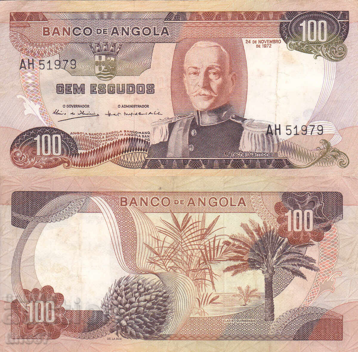tino37- АНГОЛА - 100 ЕСКУДОС - 1972г - VF