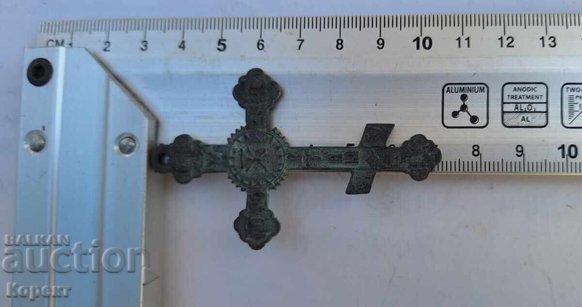 Crucea georgiană rusă de bronz veche - 7
