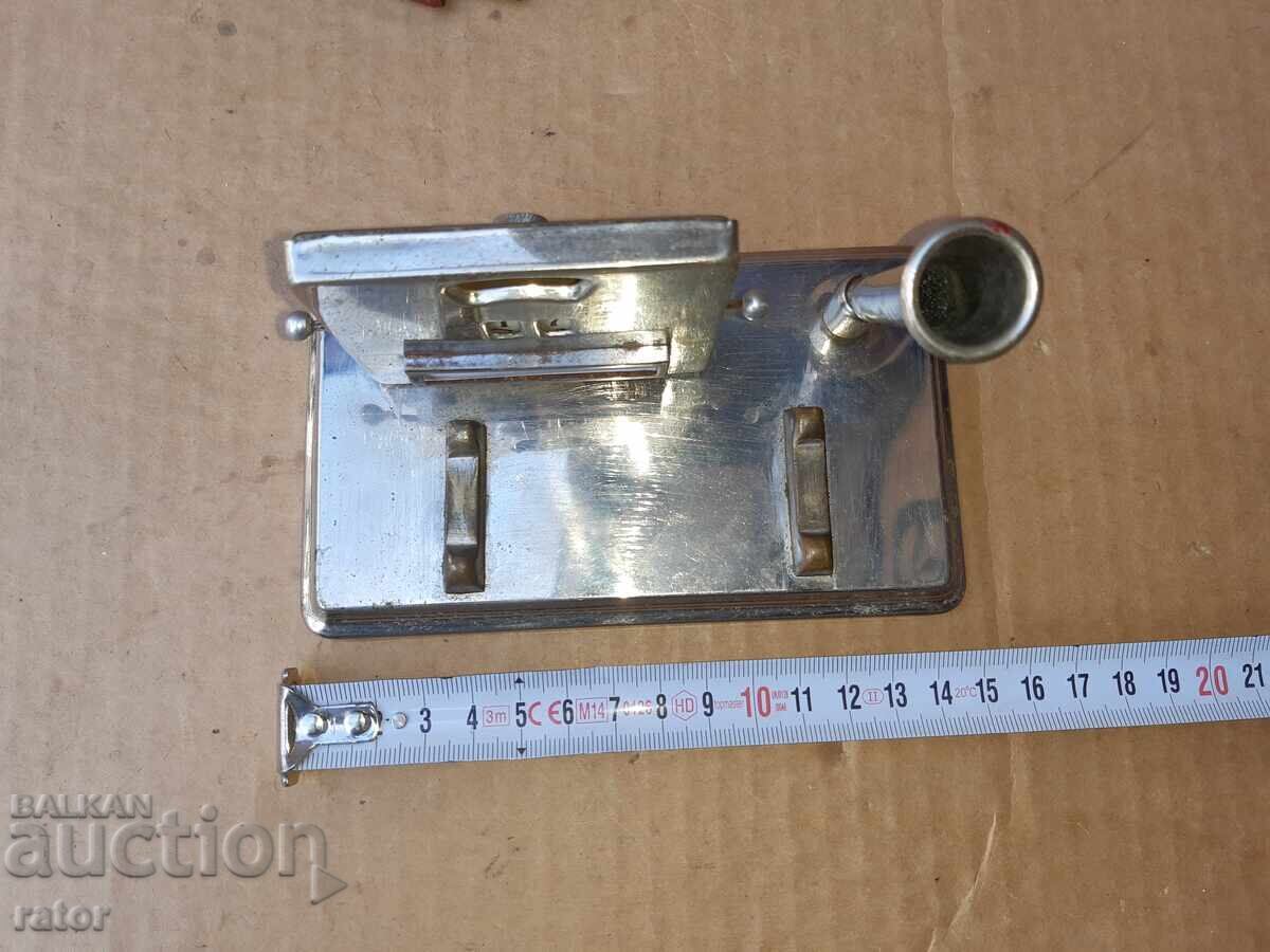 Παράδοση Παλαιός μεταλλικός επιτραπέζιος ημεροδείκτης, ημερολόγιο Γερμανίας DRGM