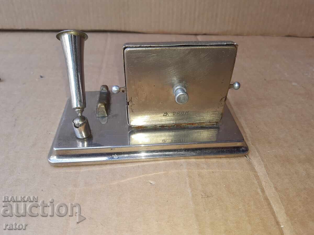 Παλαιός μεταλλικός επιτραπέζιος ημεροδείκτης, ημερολόγιο Γερμανίας DRGM - 5