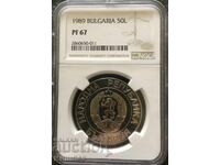 50 Leva 1989, PF 67, NGC