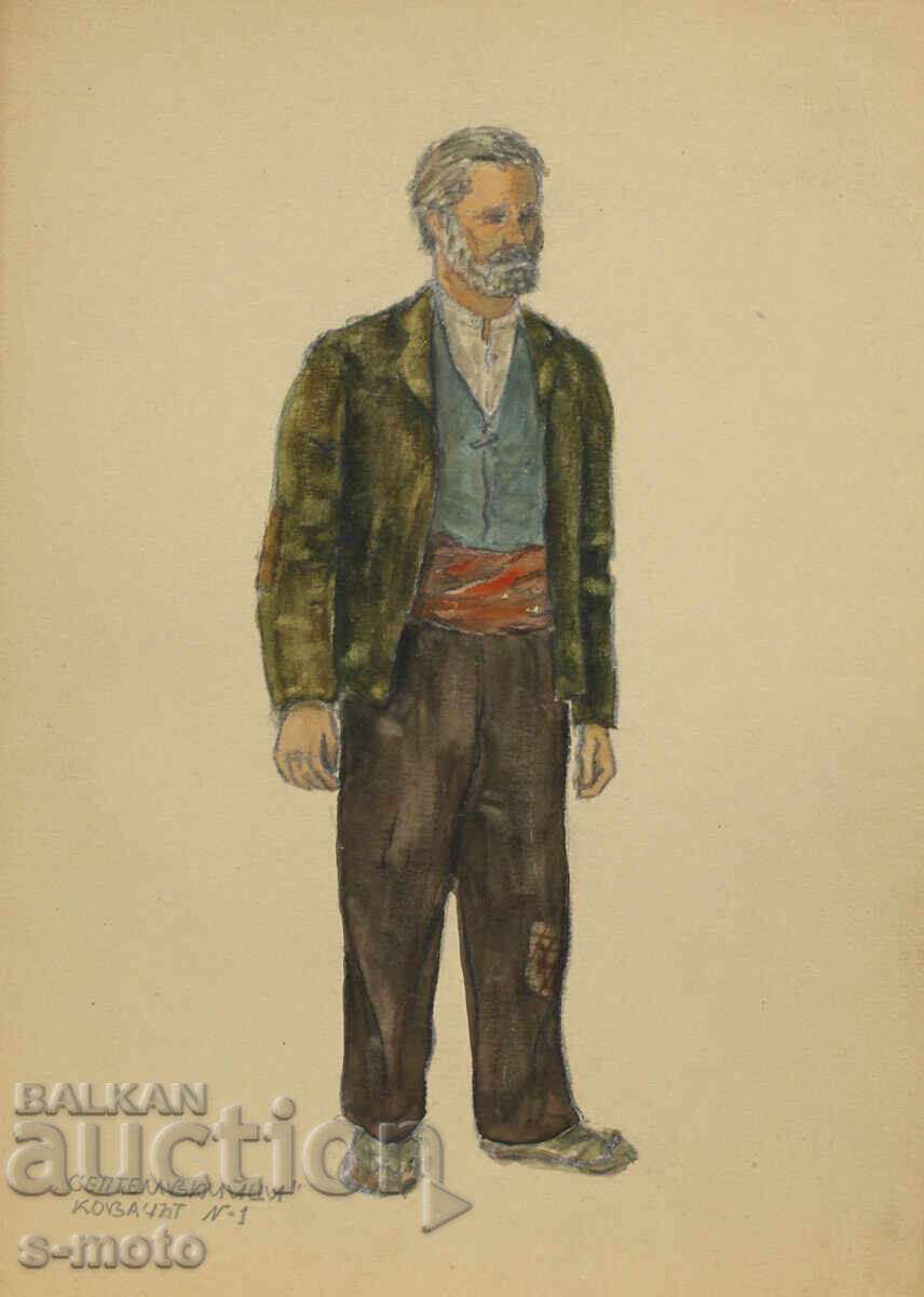 Painting scenography by José Sancha ''Septemvriitsi'' 1954 with price 400.00 BGN | € 204.52